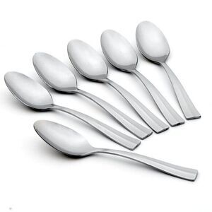 Oneida Stainless Steel Sculptured Mirror Finish Flatware Dinner Spoons Set‎ of 6
